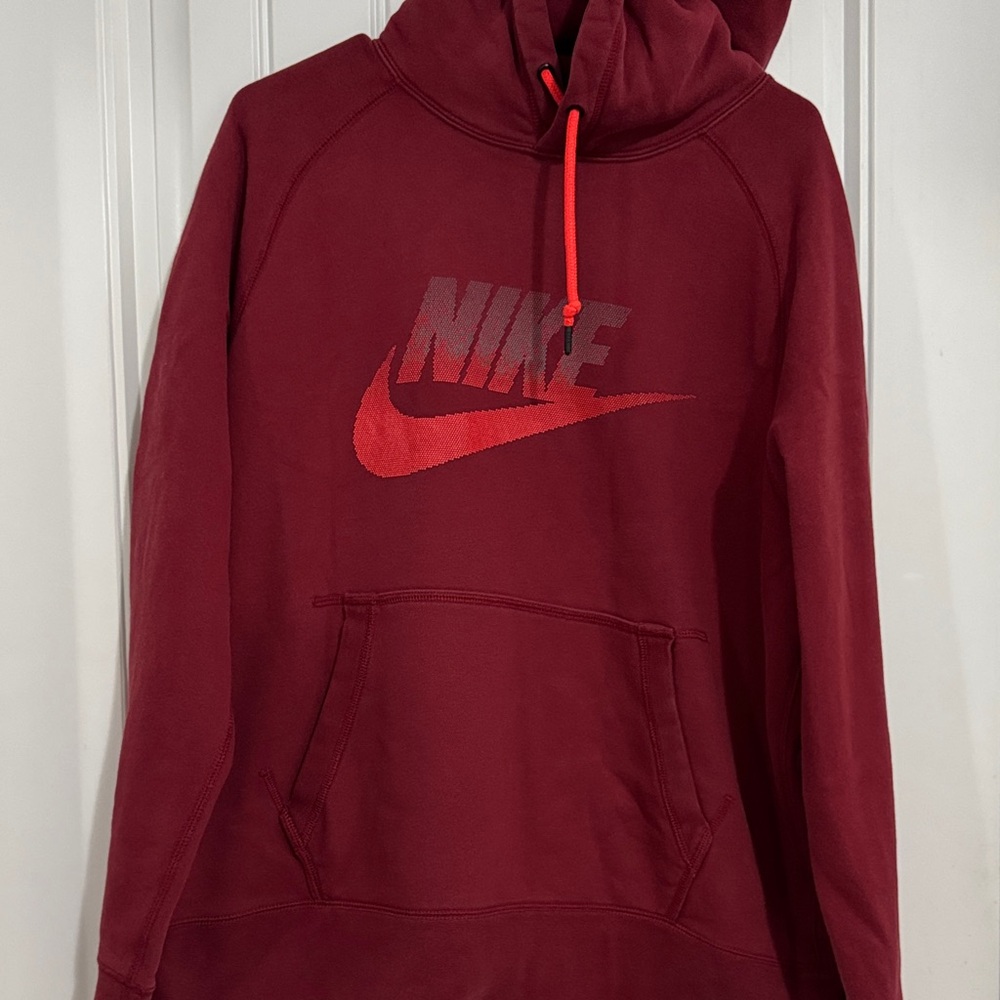 Nike men’s Maroon Hoodie with Red Logo